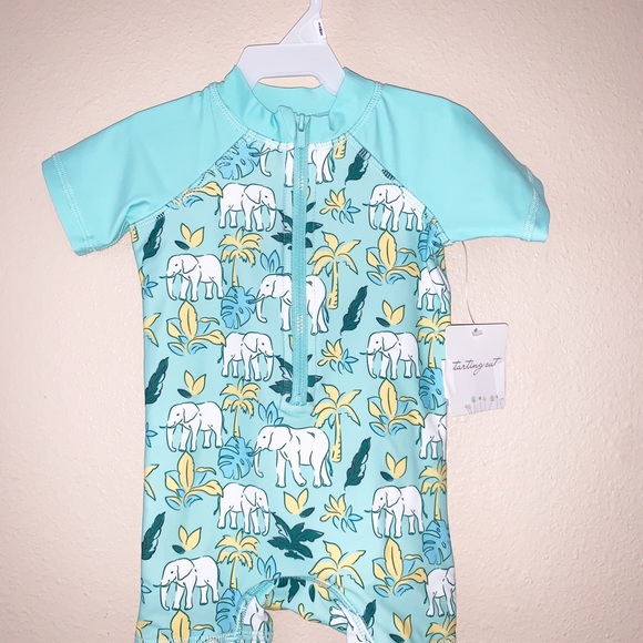 NWT Starting Out Baby Boy Safari Print Swimsuit - Picture 2 of 5